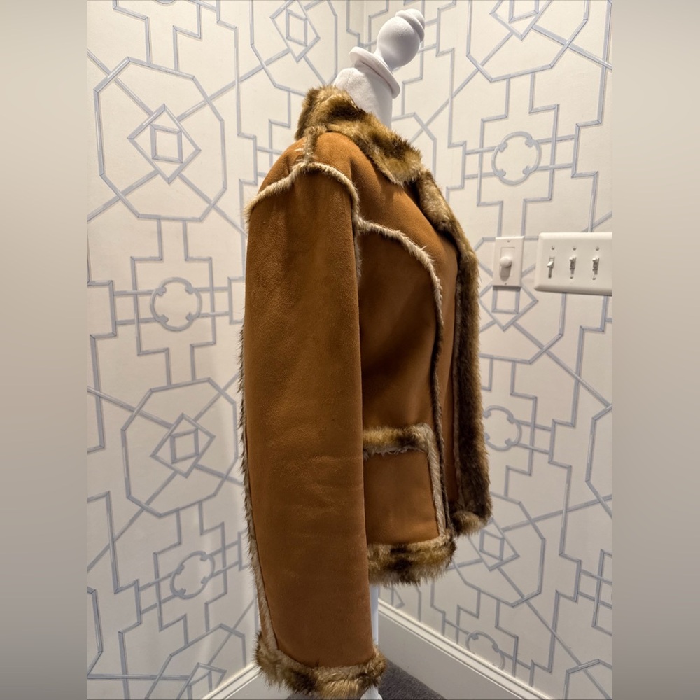 Excelled Collection Suede Shearling Jacket - Picture 3 of 12